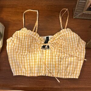 Urban Outfitters Gingham Corset Top